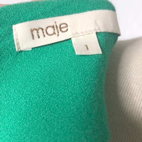 Maje Rolana Vert Ruffle Trim Dress Size 1/S - Picture 9 of 12